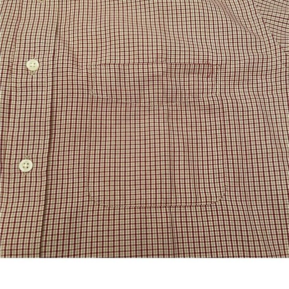 Dockers Men's No Wrinkles Red, Gold, White Plaid Button Down Shirt, Size Medium - Picture 7 of 7